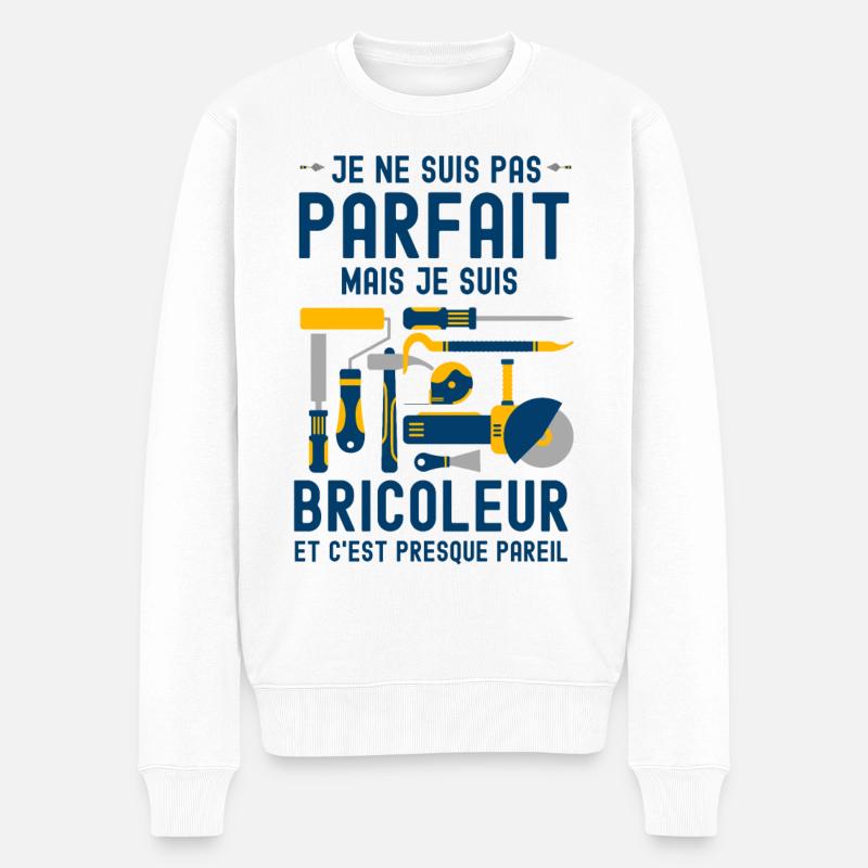 Pas parfait mais bricoleur 4 - Pull Premium bio Homme - blanc