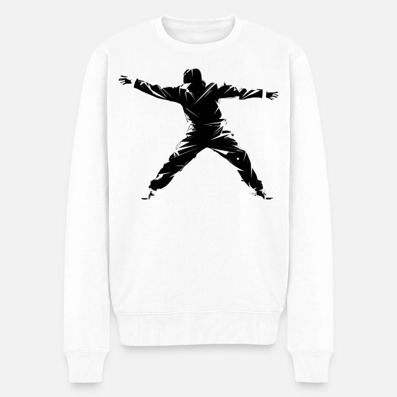 Dessin de breakdance - Pull Premium bio Homme - blanc