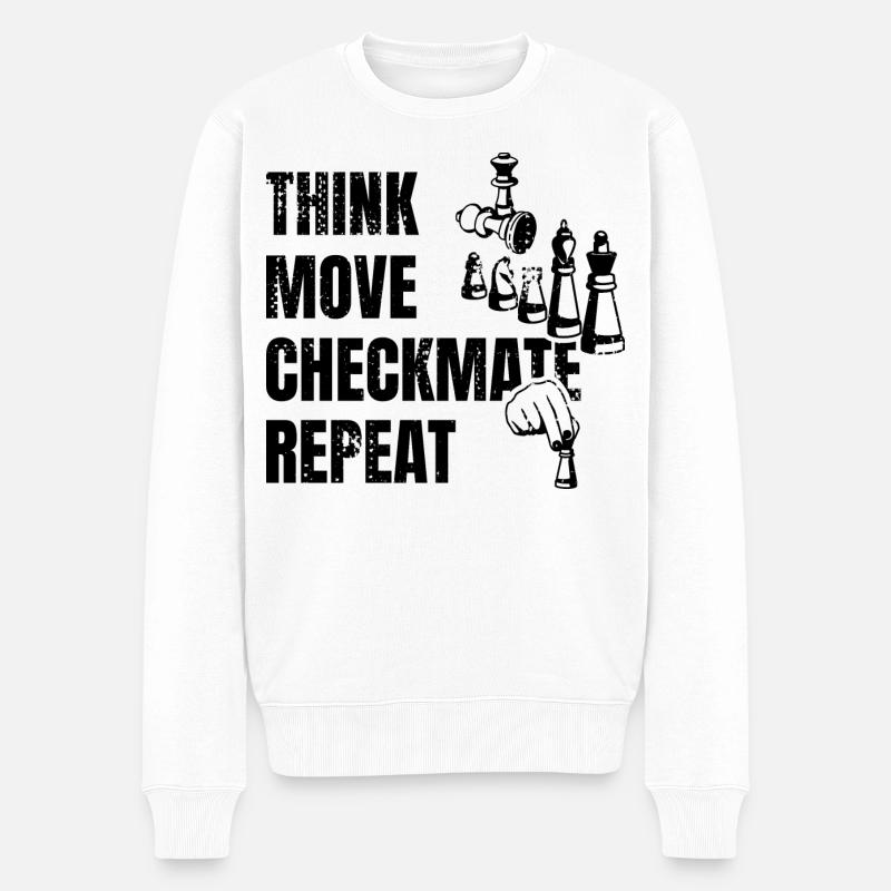 Citation drôle de joueur d’échecs - Pull Premium bio Homme - blanc