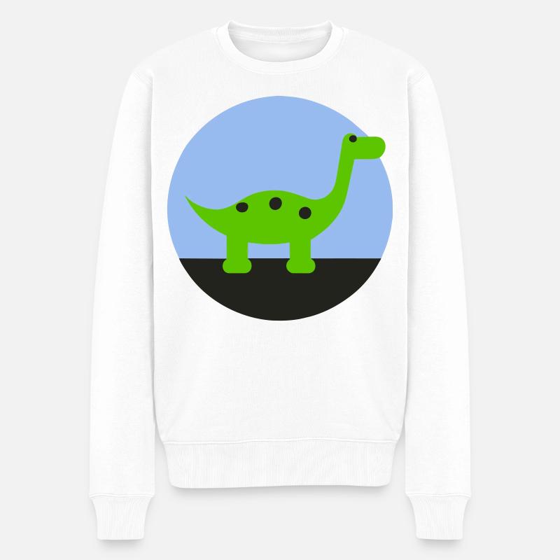 Dino - Männer Premium Bio Pullover - Weiß