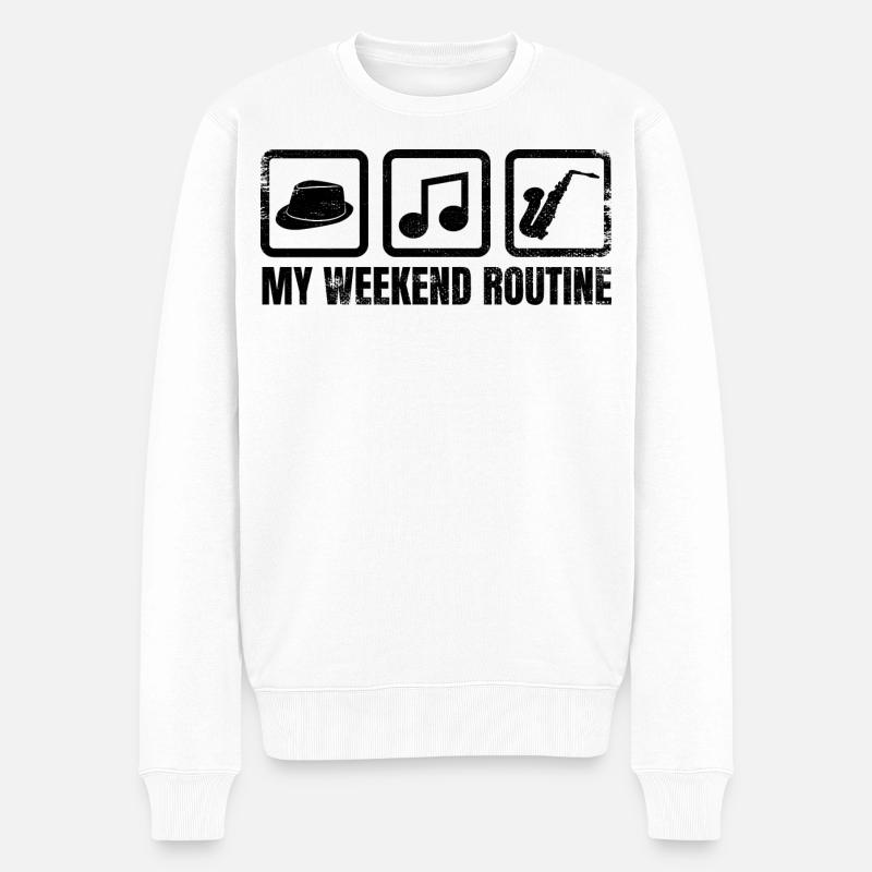 Saxophonisten Wochenende - Männer Premium Bio Pullover - Weiß