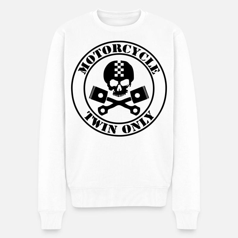 Nur Motorrad-Zwilling - Männer Premium Bio Pullover - Weiß