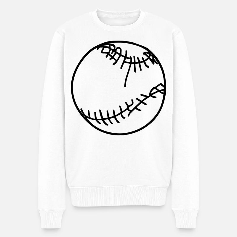 Baseball Ball - Männer Premium Bio Pullover - Weiß