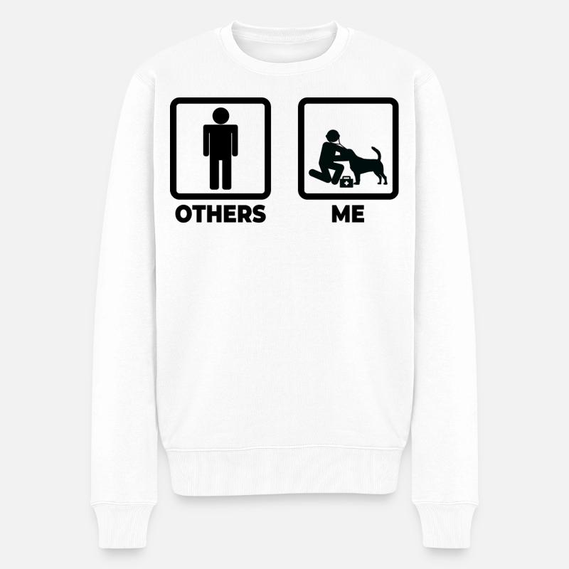 Ich als Tierarzt - Männer Premium Bio Pullover - Weiß