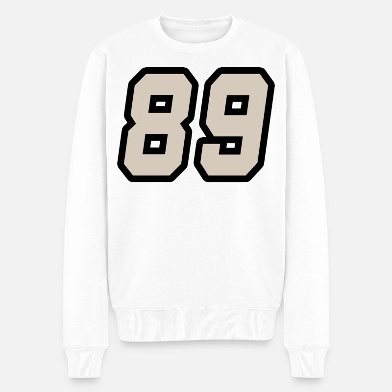 Nummer neunundachtzig 89 - Männer Premium Bio Pullover - Weiß