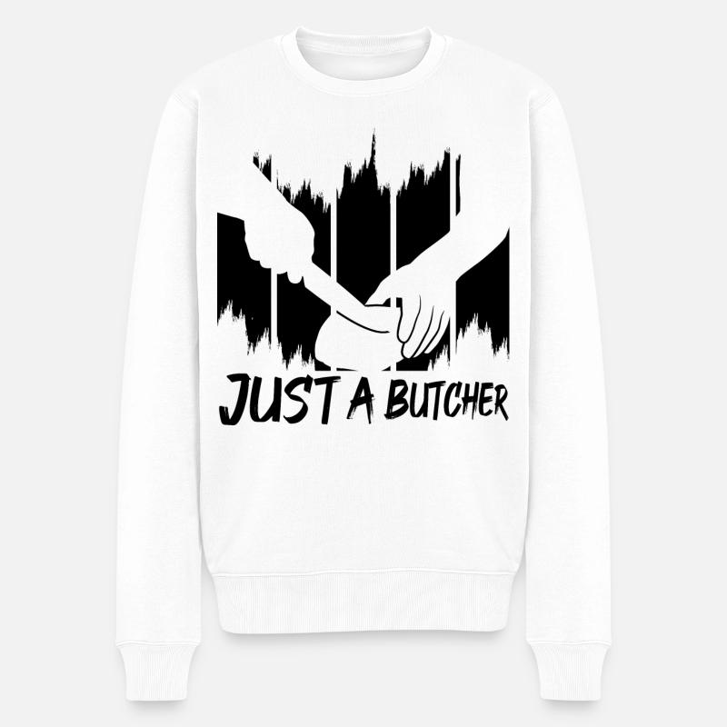 Metzger - Männer Premium Bio Pullover - Weiß