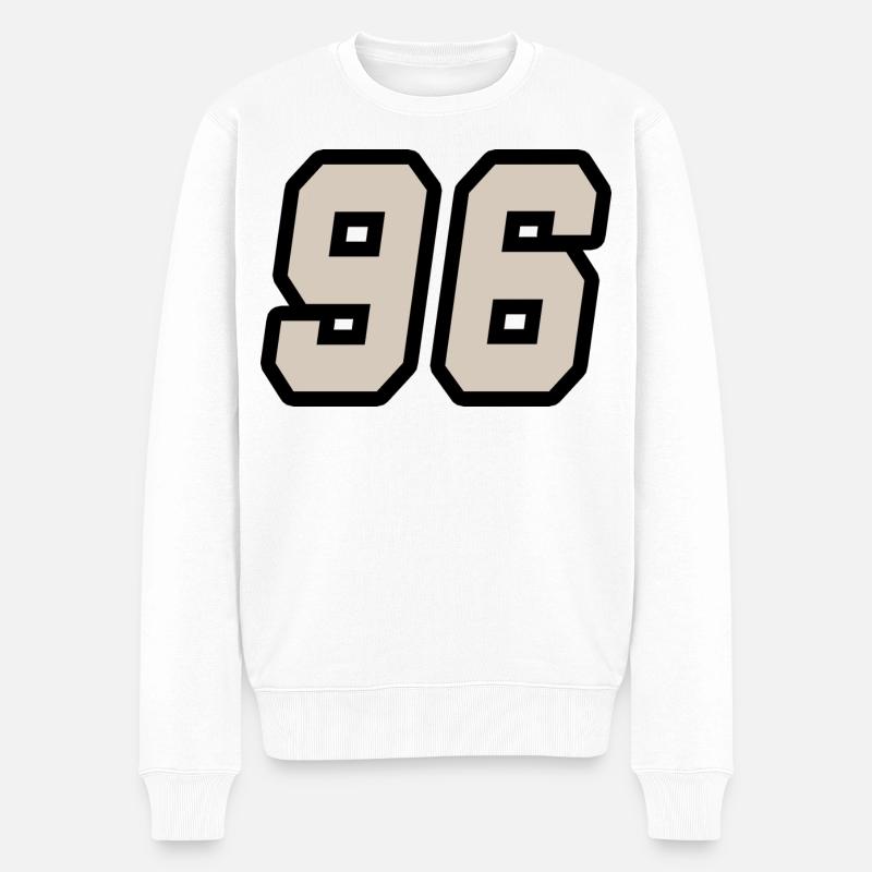 Nummer sechsundneunzig 96 - Männer Premium Bio Pullover - Weiß