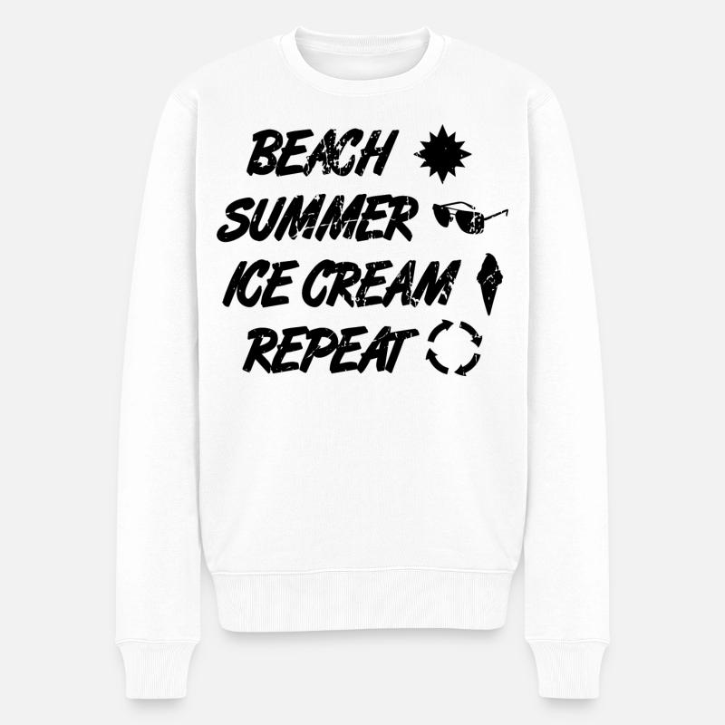 Eiscreme Liebhaber Routine - Männer Premium Bio Pullover - Weiß