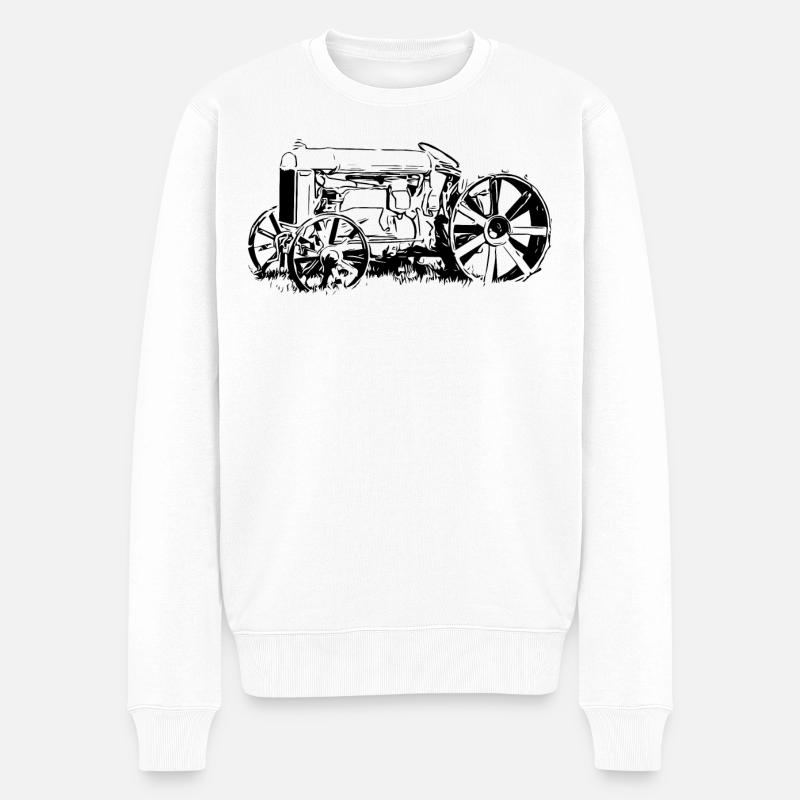 Traktor Model F - Männer Premium Bio Pullover - Weiß