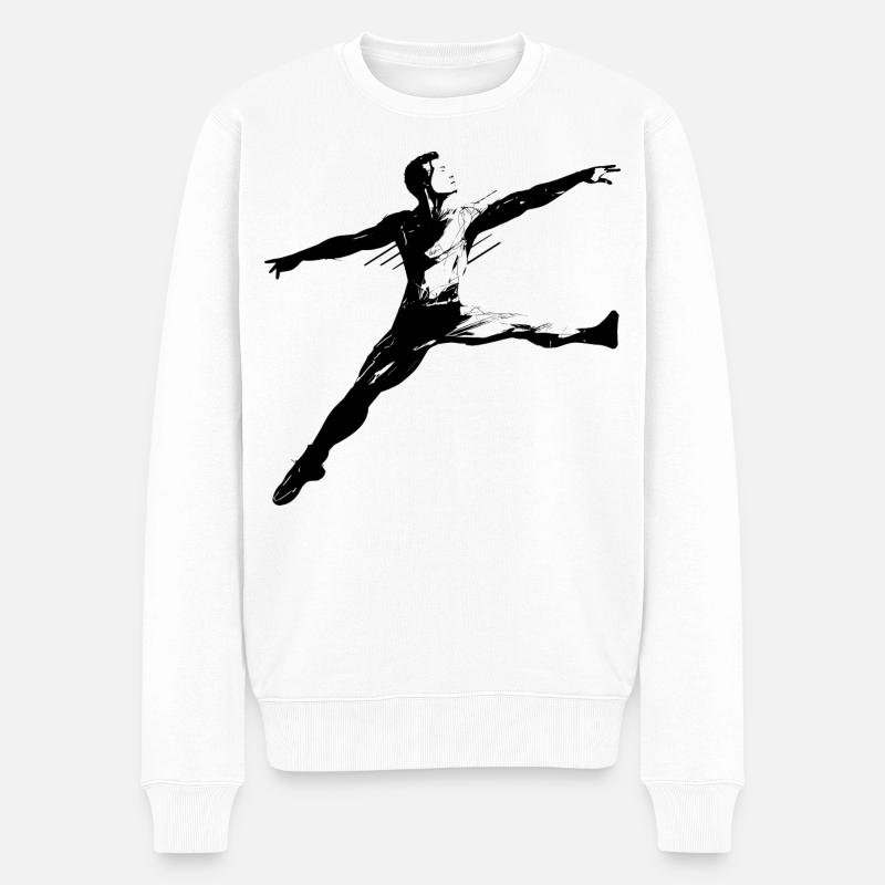 Ballett Junge Zeichnung - Männer Premium Bio Pullover - Weiß