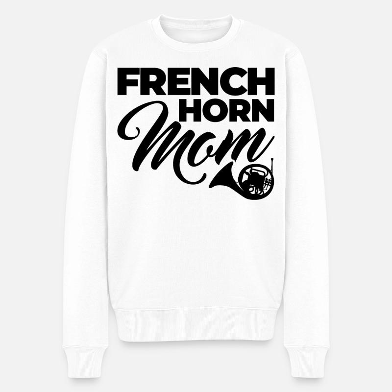 Waldhorn Mama - Männer Premium Bio Pullover - Weiß