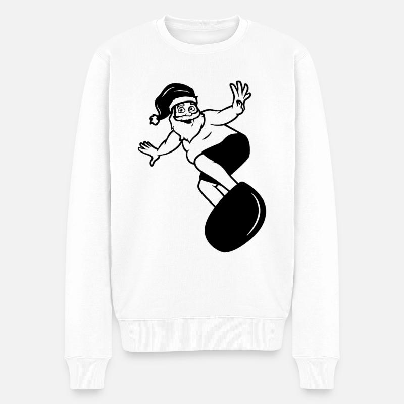 Merry Surfmas - Männer Premium Bio Pullover - Weiß