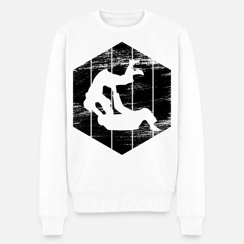 Dessin de judoka - Pull Premium bio Homme - blanc