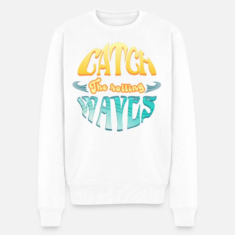 Surf et CatchTheWaves - Pull Premium bio Homme - blanc