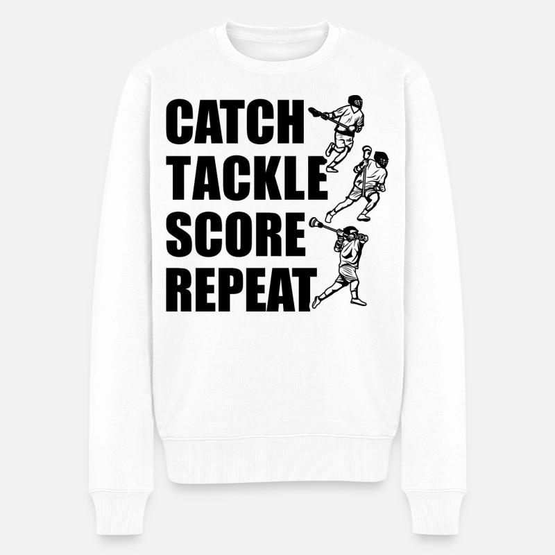 Attraper, plaquer, pointer, répéter - Pull Premium bio Homme - blanc