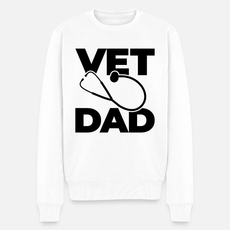 Tierarzt Vater - Männer Premium Bio Pullover - Weiß
