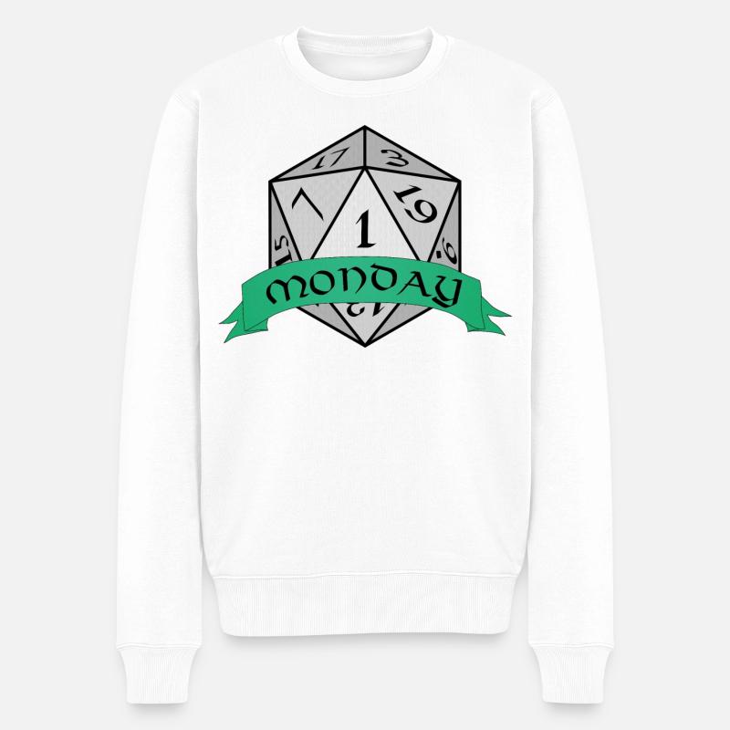 Emblème des dés du lundi - Pull Premium bio Homme - blanc
