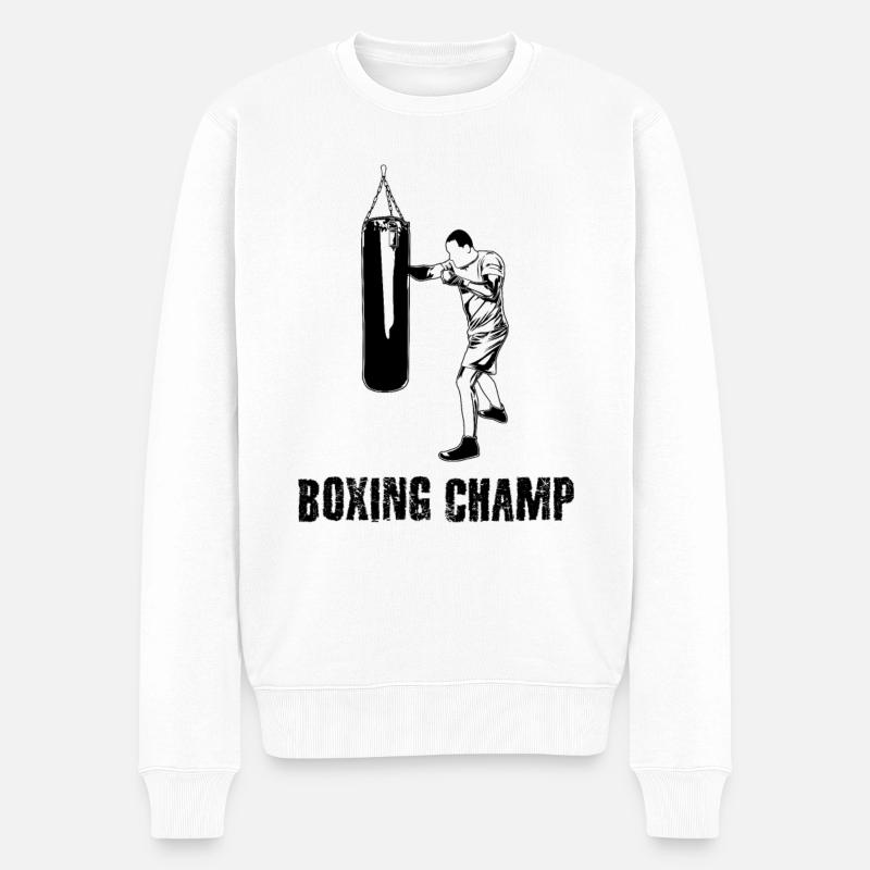 Boxer Motivation - Männer Premium Bio Pullover - Weiß