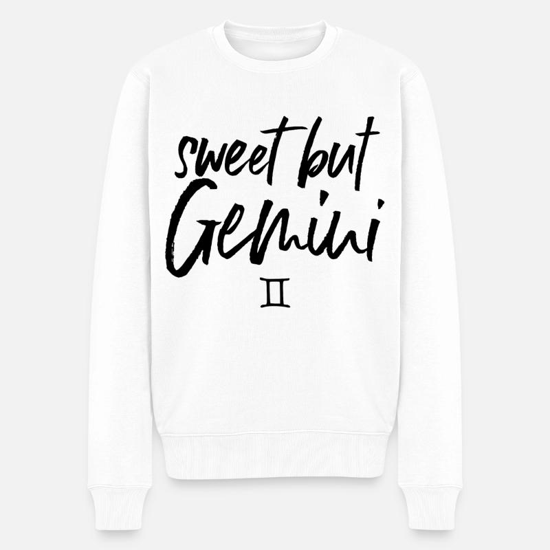 Zodiaque des Gémeaux doux mais GÉMEAUX - Pull Premium bio Homme - blanc
