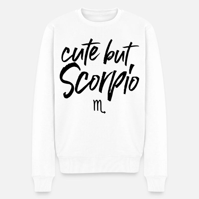 Astro Cute but Scorpio - Männer Premium Bio Pullover - Weiß