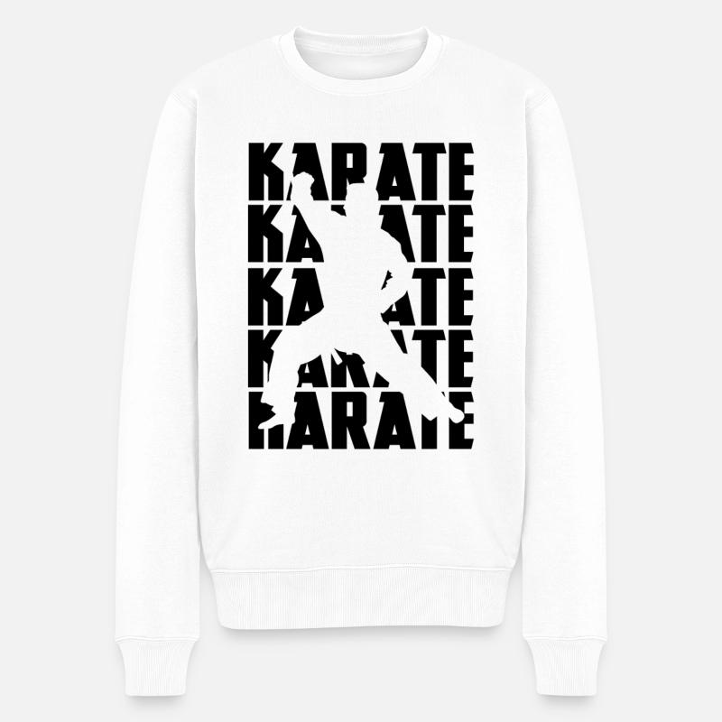 Karate - Männer Premium Bio Pullover - Weiß