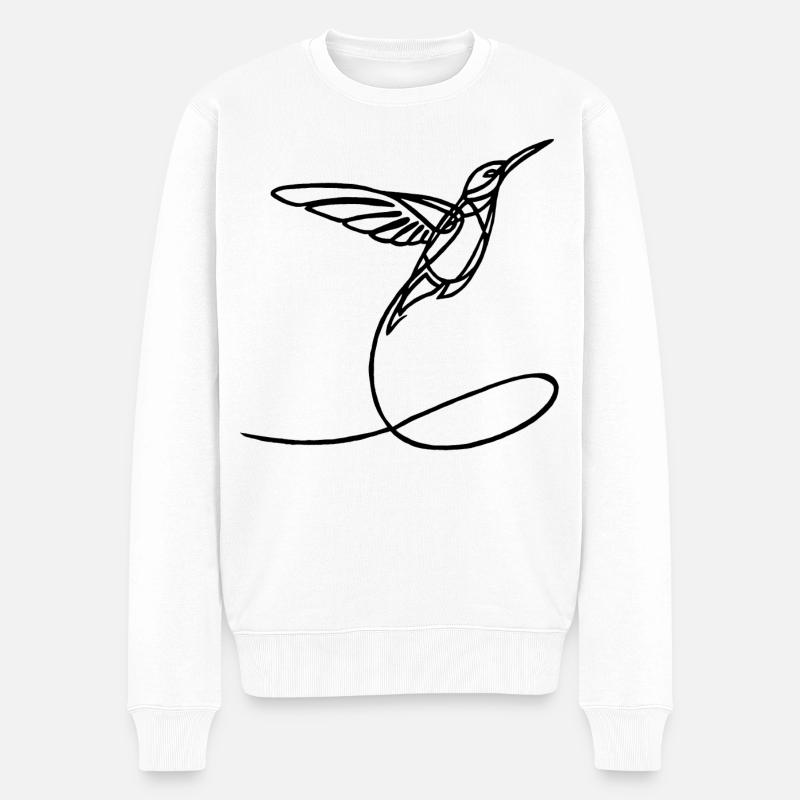 Oiseau étrange noir - Pull Premium bio Homme - blanc