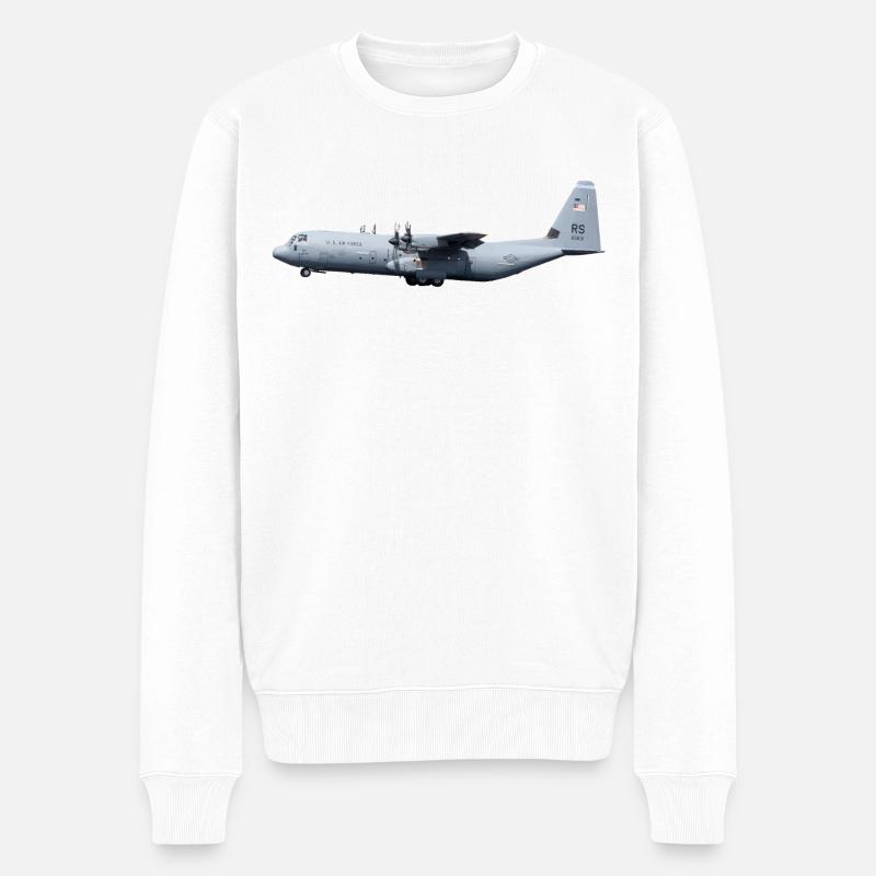 C-130 Super Hercules - Männer Premium Bio Pullover - Weiß