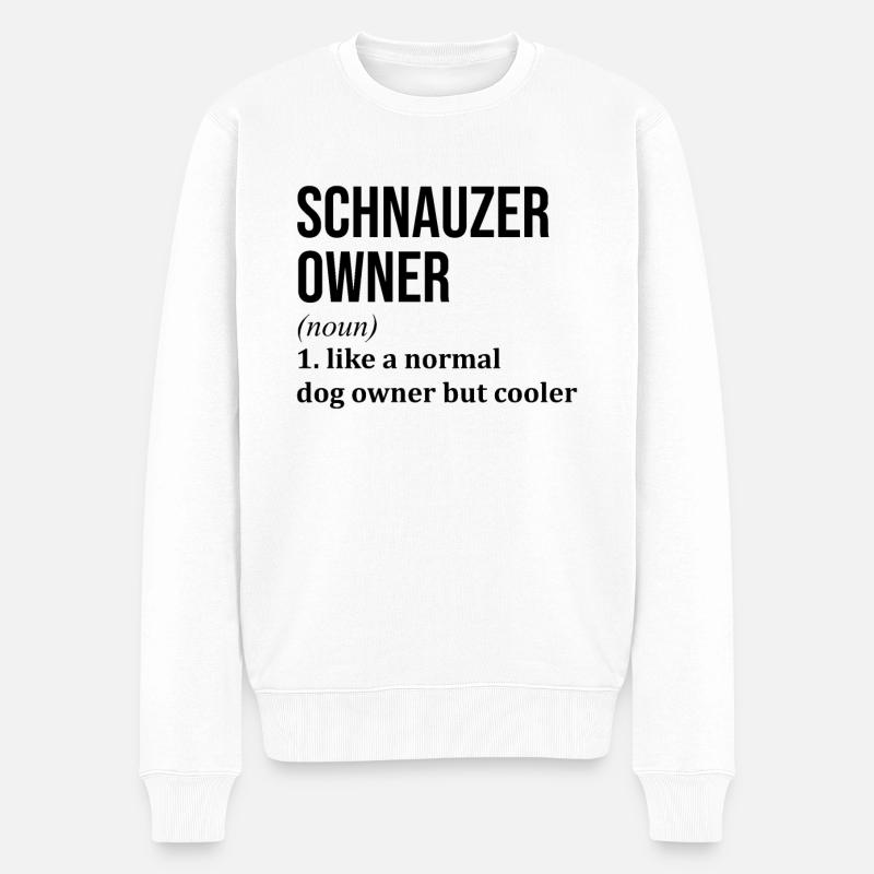 Schnauzer - Männer Premium Bio Pullover - Weiß