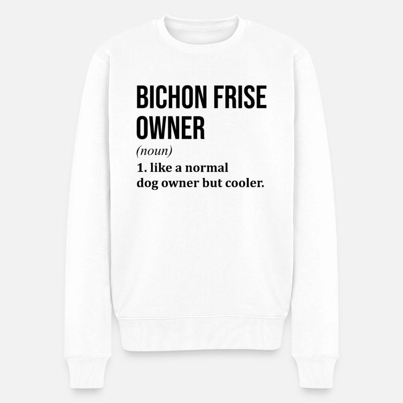 Bichon Frise - Männer Premium Bio Pullover - Weiß