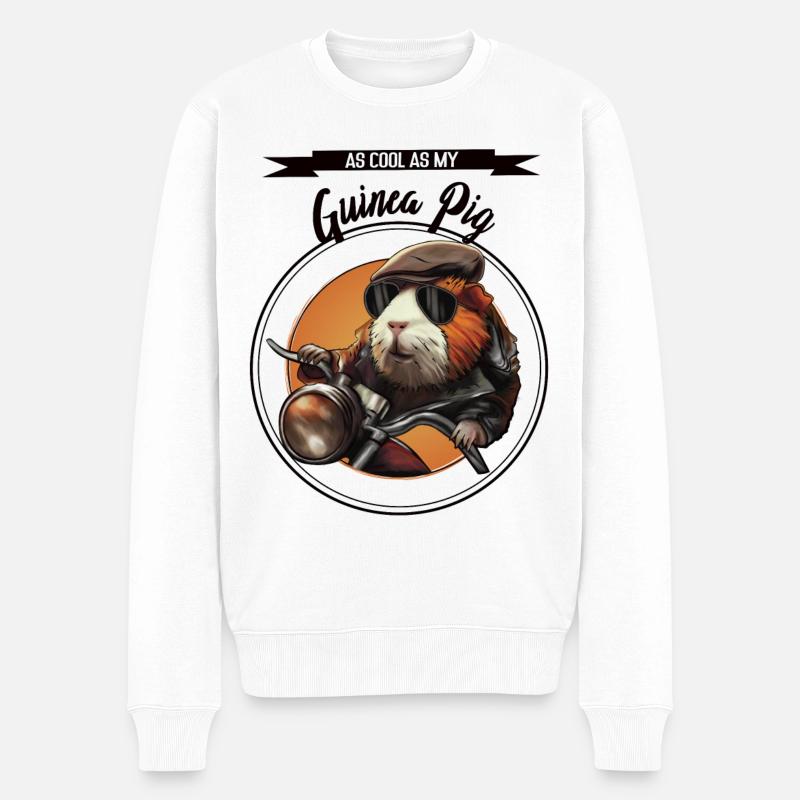 Cooles Meerschweinchen – Statement Design - Männer Premium Bio Pullover - Weiß