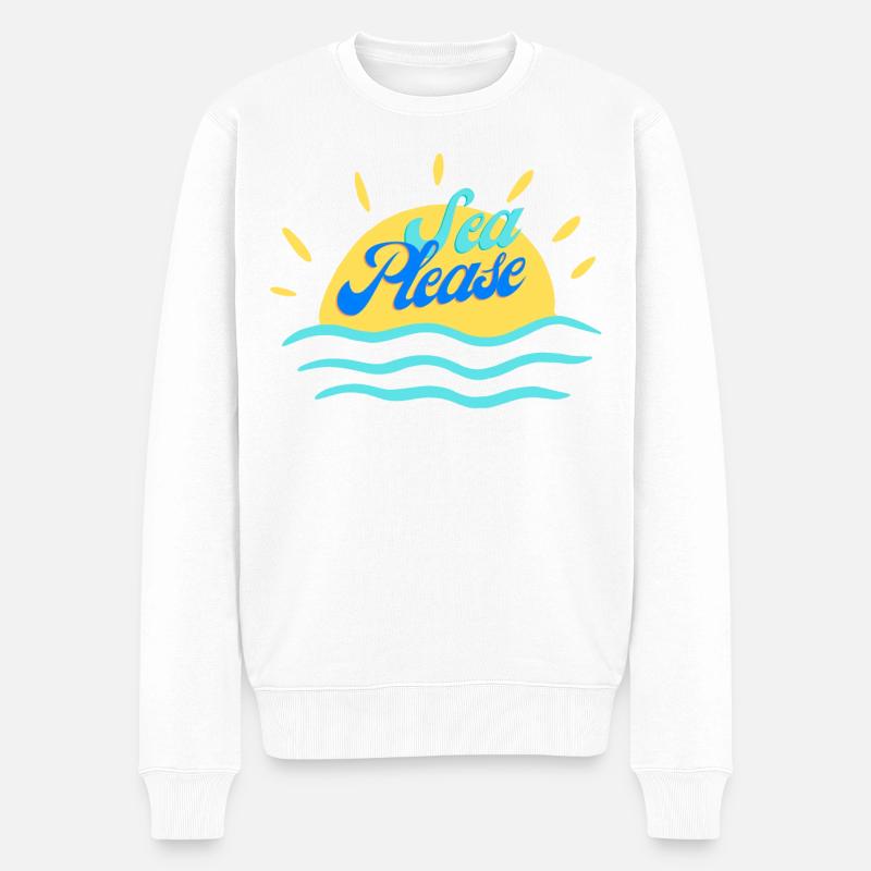 Sea Please - Pull Premium bio Homme - blanc