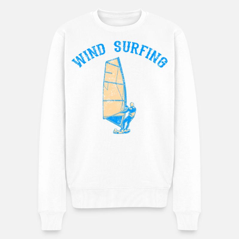 Windsurfer - Männer Premium Bio Pullover - Weiß