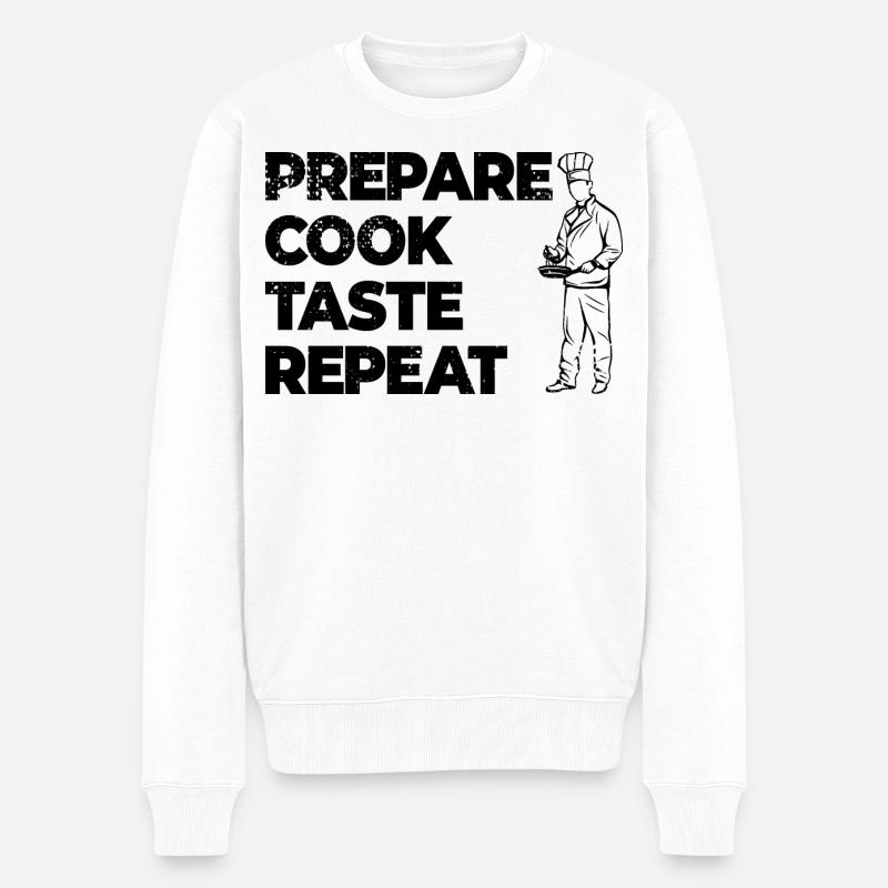 Kochen Motivation - Männer Premium Bio Pullover - Weiß