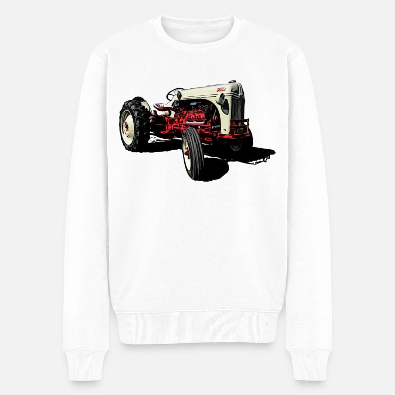 Oldtimer Traktor 8N - Männer Premium Bio Pullover - Weiß