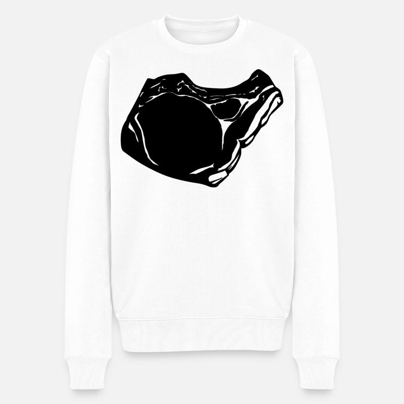 Steak - Männer Premium Bio Pullover - Weiß