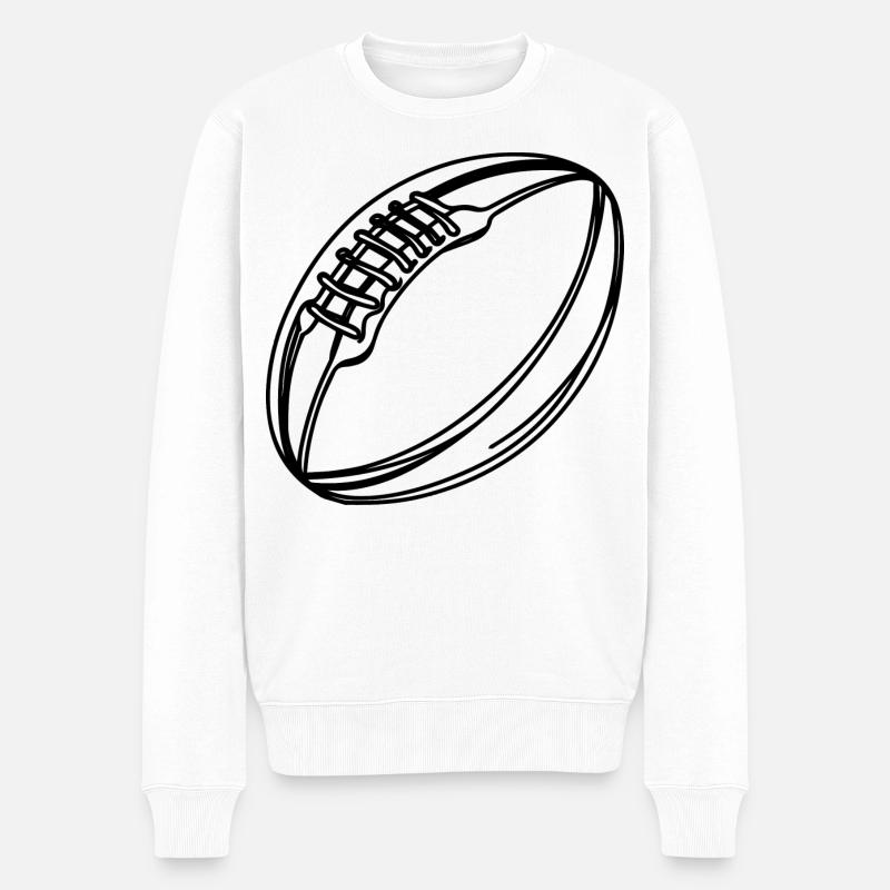 Ballon de rugby - Pull Premium bio Homme - blanc