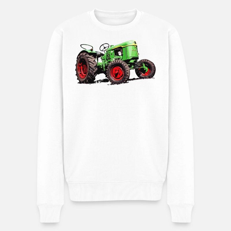 Alter Deutz Traktor D25 - Männer Premium Bio Pullover - Weiß
