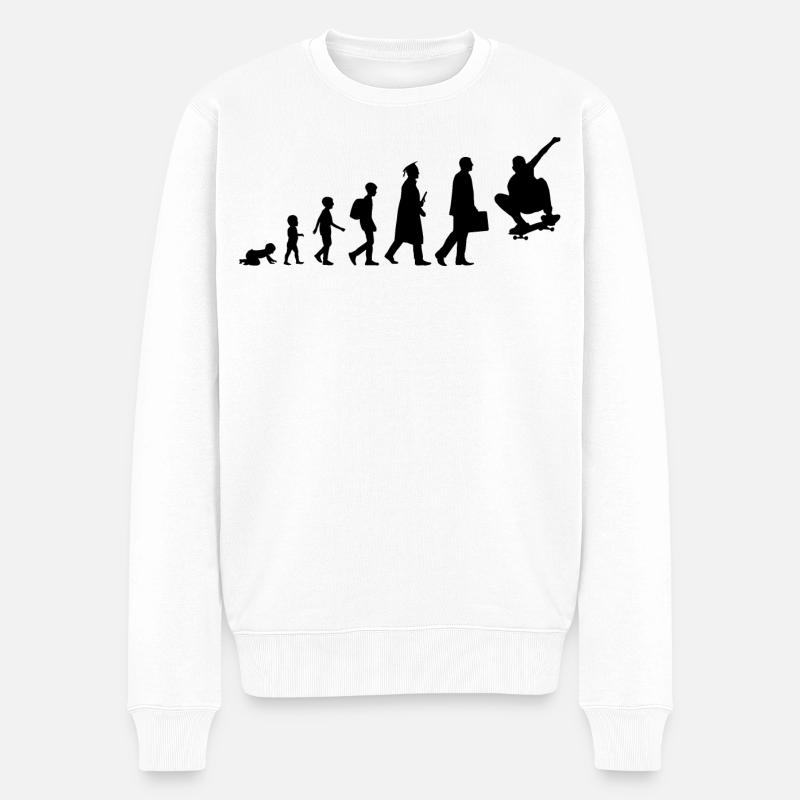 Skateboarder Evolution - Men's Premium Organic Jumper - white