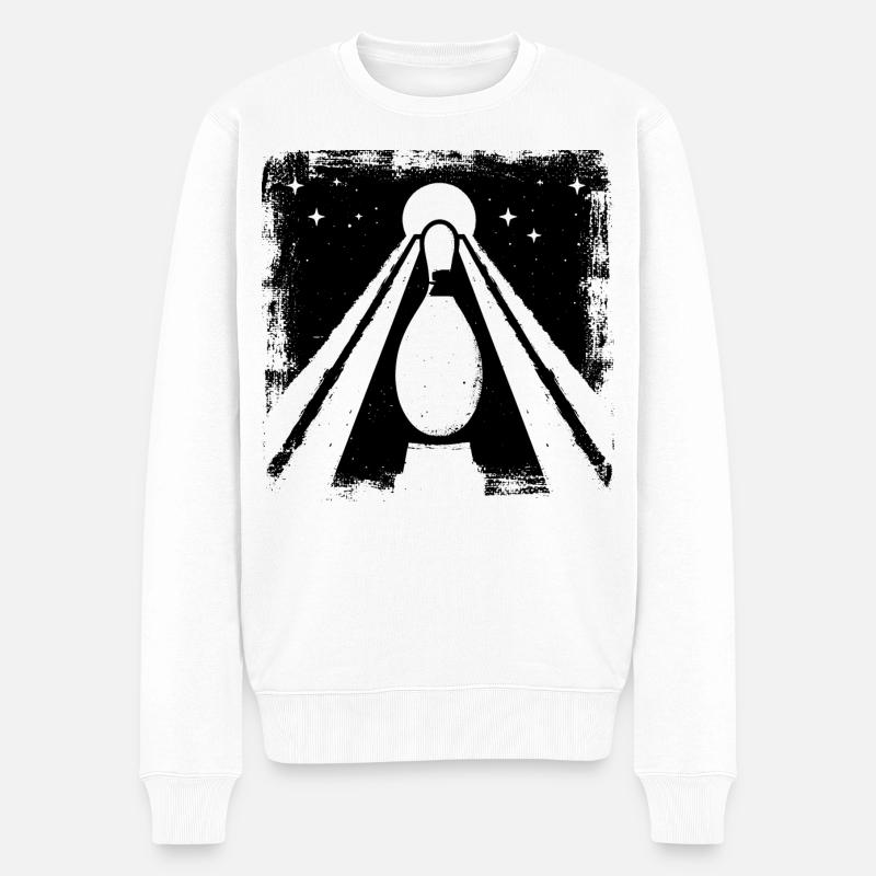 Bowling Zeichnung - Männer Premium Bio Pullover - Weiß