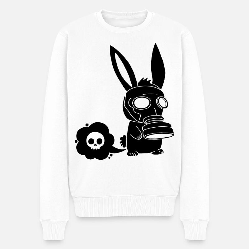 Lapin noir qui pète - Pull Premium bio Homme - blanc