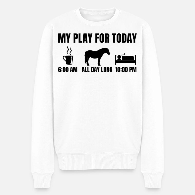 Mein Plan für heute - Männer Premium Bio Pullover - Weiß