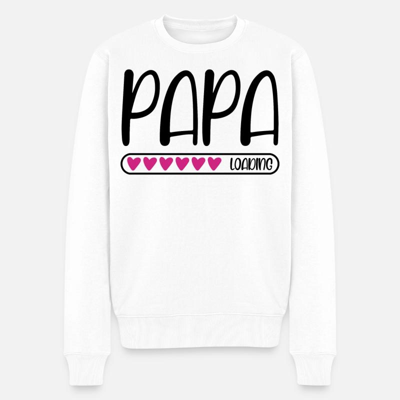 Papa loading - Männer Premium Bio Pullover - Weiß