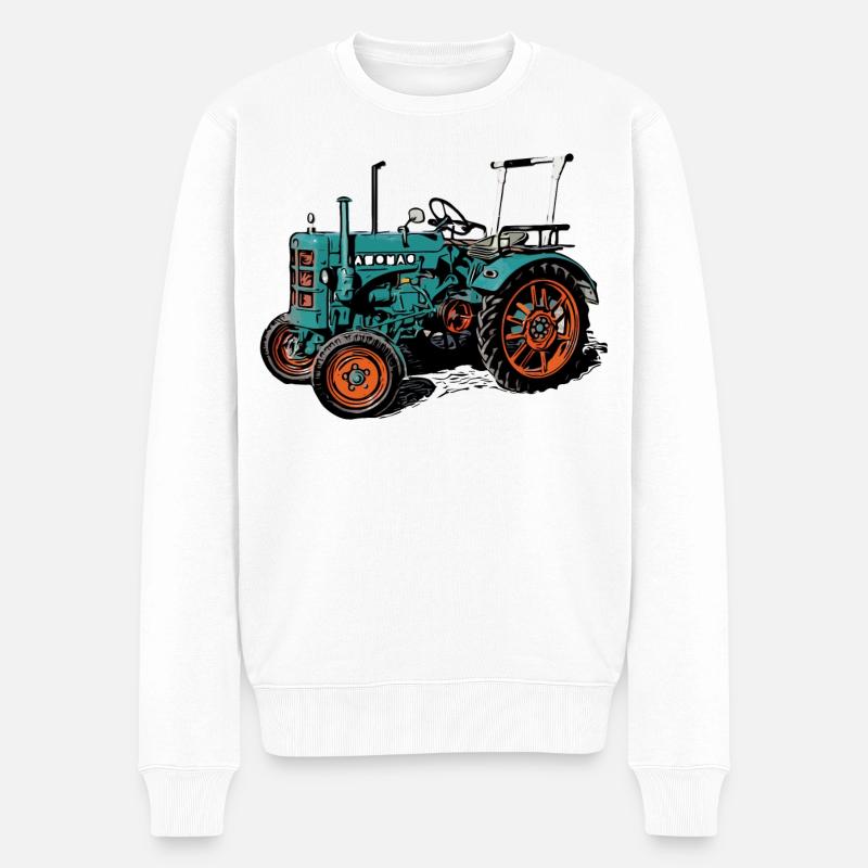 Hanomag R16 Traktor - Männer Premium Bio Pullover - Weiß