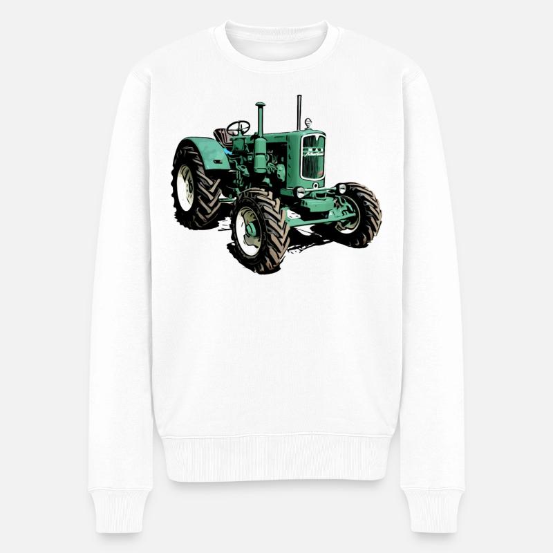 Ackerdiesel Traktor man 4S1 - Männer Premium Bio Pullover - Weiß