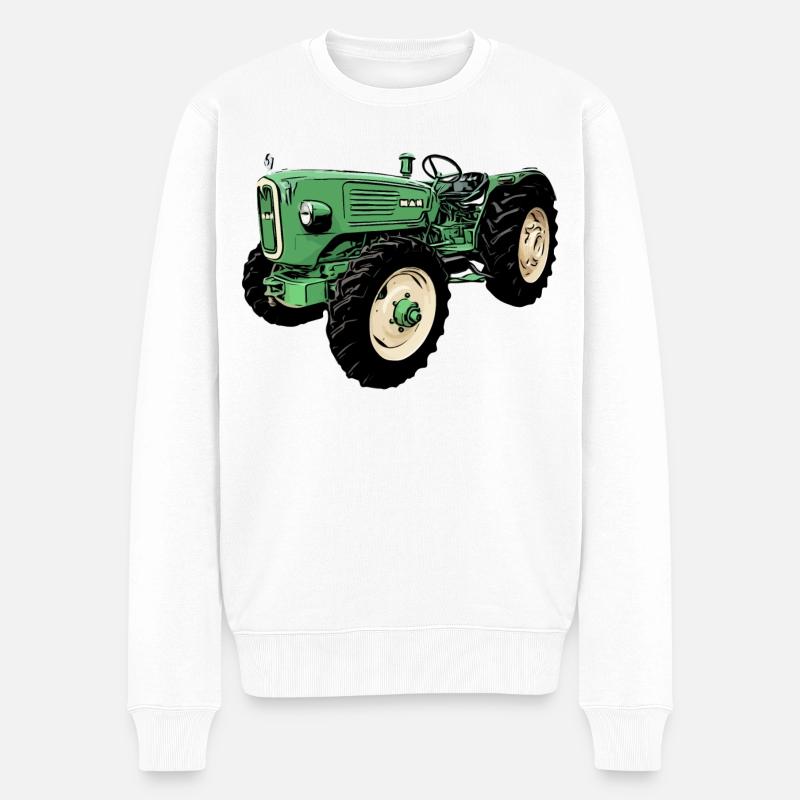 man Ackerdiesel Allrad 4N2 Traktor - Männer Premium Bio Pullover - Weiß