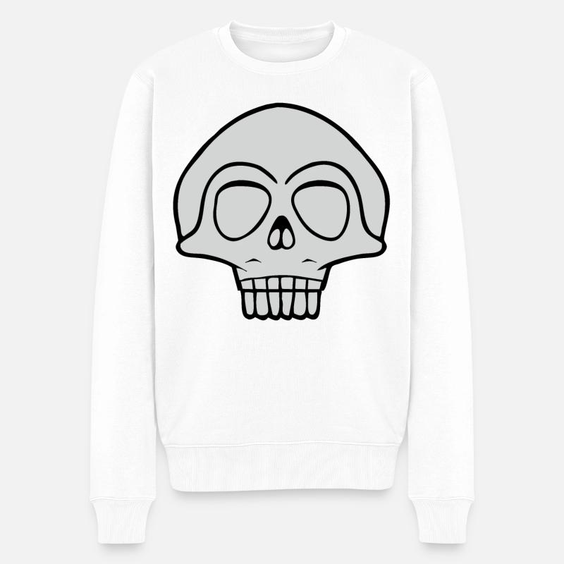 Conception de crâne gris - Pull Premium bio Homme - blanc