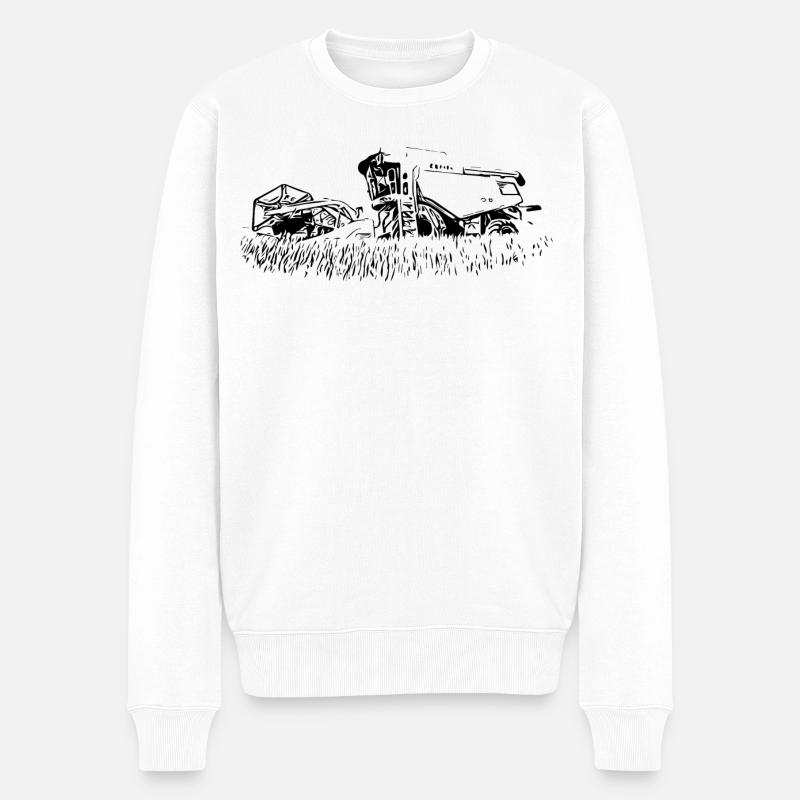 Mähdrescher 600 - Männer Premium Bio Pullover - Weiß