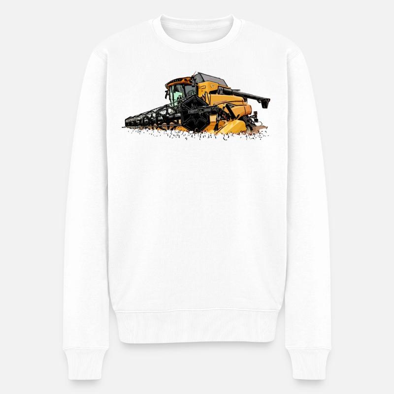 Holland Mähdrescher Erntemaschine CR - Männer Premium Bio Pullover - Weiß