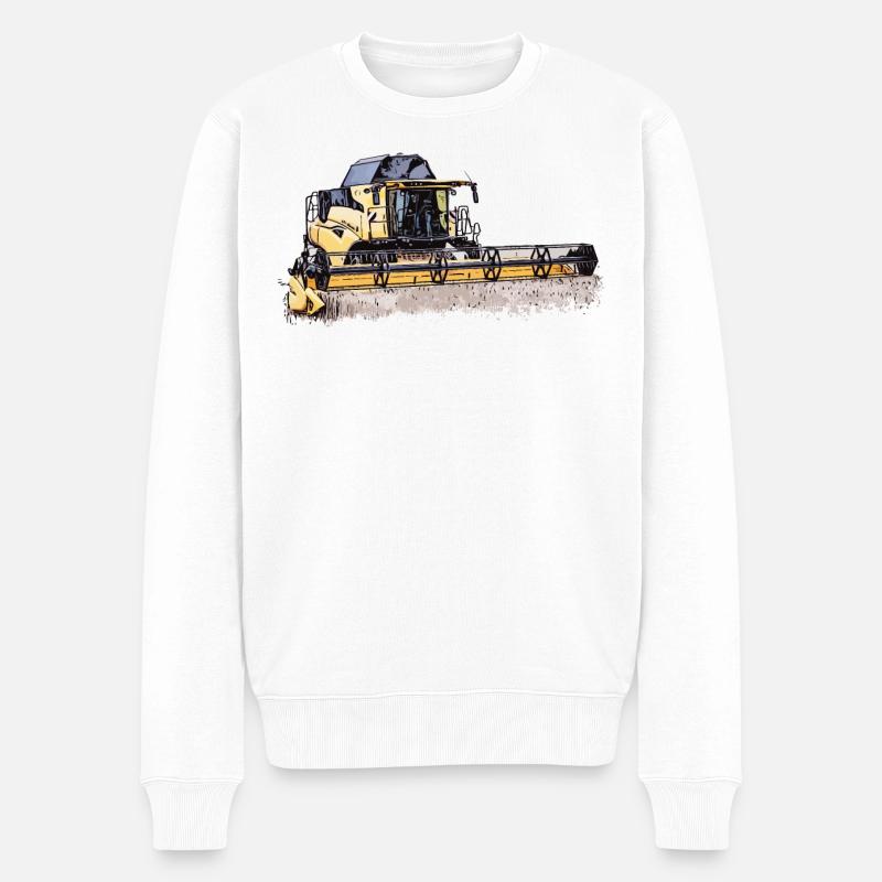 Mähdrescher CR Holland New - Männer Premium Bio Pullover - Weiß
