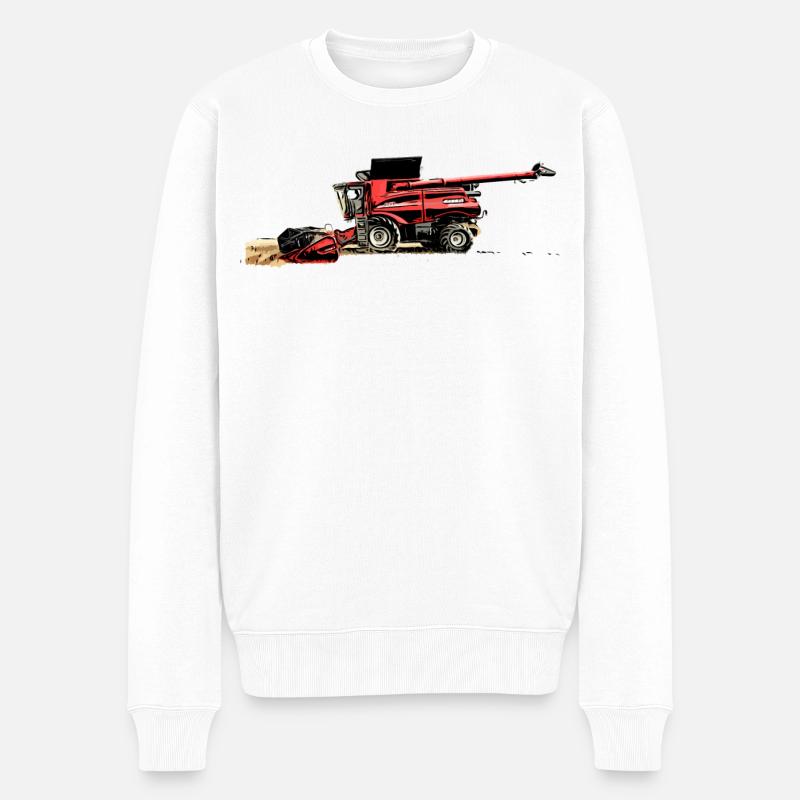 Erntemaschine Case M Traktor - Männer Premium Bio Pullover - Weiß